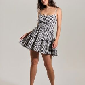 (Limited Edition) Klassy Network Black and White Checkered Mini Dress